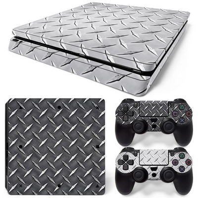 За PS4 Slim Console и 2 контролера Стикер на кожата PS4 Геометричен дизайн Подвижен капак PVC Винил