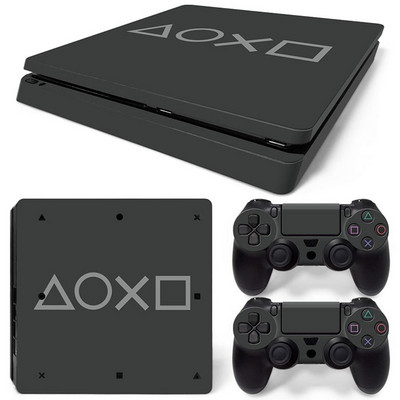 За PS4 Slim Console и 2 контролера Стикер на кожата PS4 Геометричен дизайн Подвижен капак PVC Винил