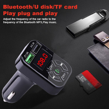 A9 Αυτοκίνητο MP3 Bluetooth Player Κλήση hands-free Bluetooth πομπός FM Κάρτα Micro SD TF Dual USB Car για iOS Android