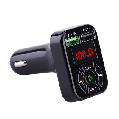 A9 automašīnas MP3 Bluetooth atskaņotājs Brīvroku zvani Bluetooth FM raidītājs Micro SD TF karte Dual USB Car iOS Android ierīcēm