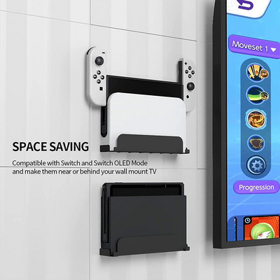 Стенна скоба TV TV Box Стойка за съхранение на стена за Nintendo Switch OLED Стойка за управление на играта Държач за NS Switch Аксесоари за игри