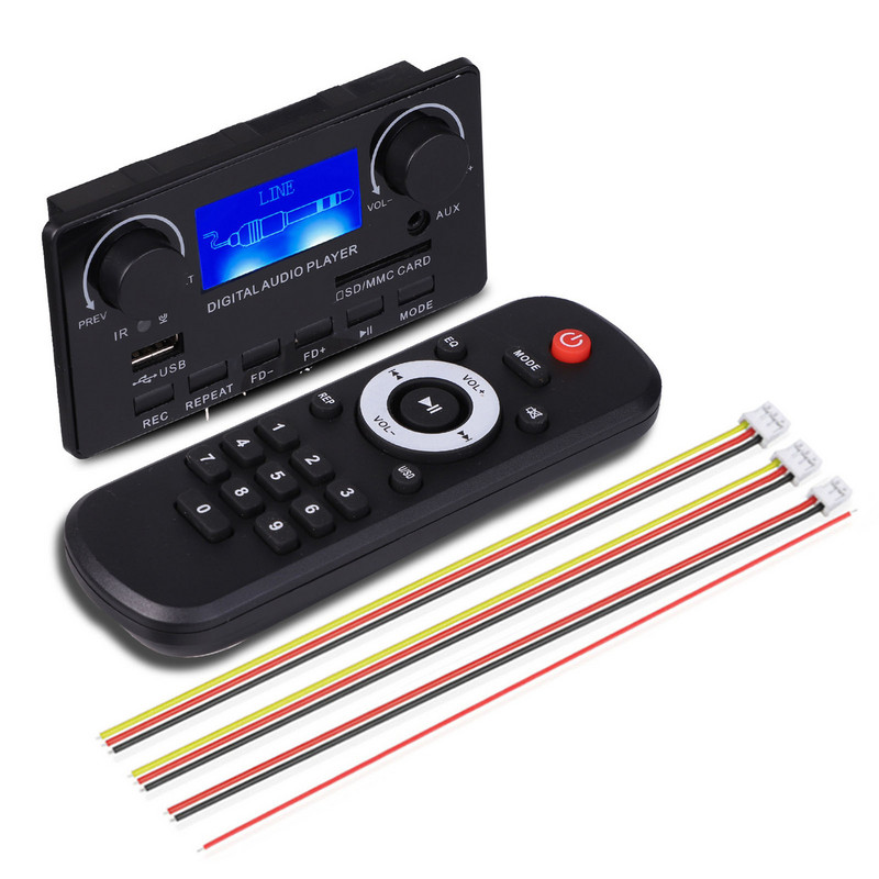 Bluetooth 5.0 MP3 dekoderio plokštės palaikymas laisvų rankų įranga Įrašymas FM DC 12V MP3 WMA WAV APE FLAC garso grotuvas LCD Dainų ekranas