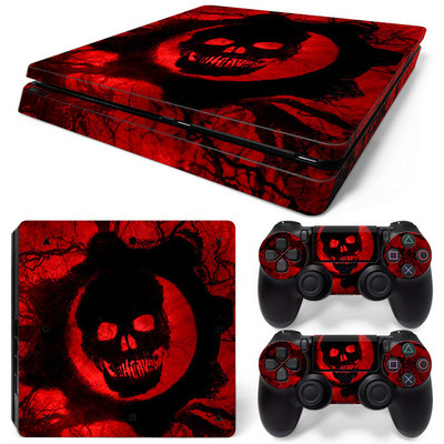 Koponya kialakítású PVC bőrmatrica PS4 vékony konzolhoz és vezérlők matricái PS4 vékony bőréhez