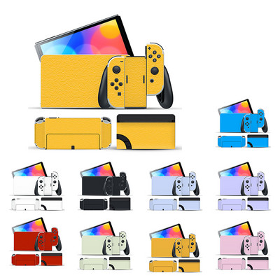 1PC tīras krāsas ādas uzlīmes aizsargs Nintendo Switch OLED Classic Switch Skrāpējumiem izturīgs Switch Oled krāsu uzlīme