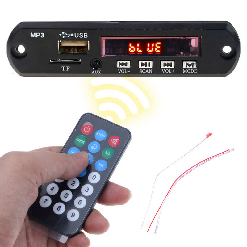 M15B Bluetooth 5.0 Car Kit Wireless MP3 Dekoderis Plokštė Garsas 9V-12V WMA Automobilinis muzikos grotuvas Modulis Lossless Audio USB AUX TF Radijas