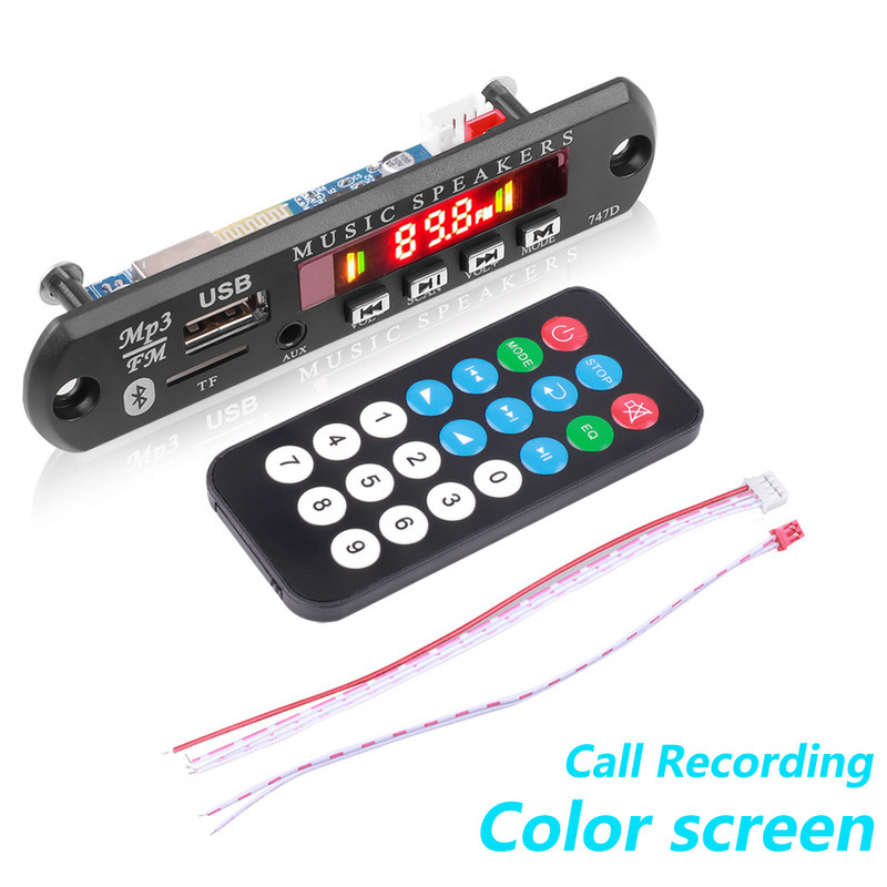 M15B Bluetooth 5.0 Car Kit Wireless MP3 Dekoderis Plokštė Garsas 9V-12V WMA Automobilinis muzikos grotuvas Modulis Lossless Audio USB AUX TF Radijas