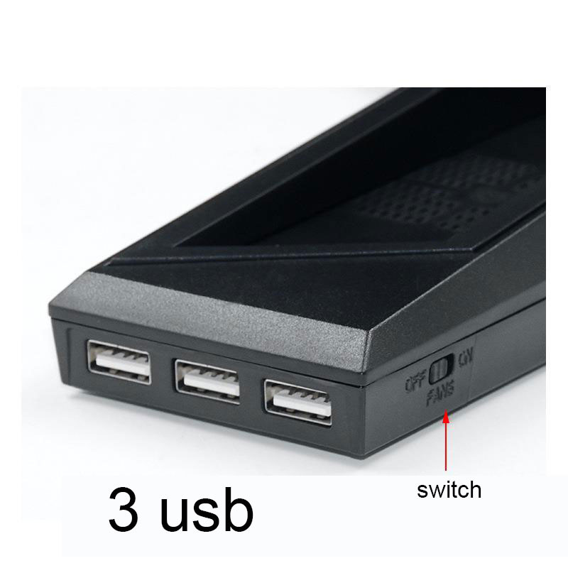 Stanica za punjenje Nosač hladnjaka za PS4 / PS4 tanko okomito postolje s kontrolerom ventilatora za hlađenje Punjač za SONY Playstation 4