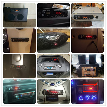 80W усилвател MP3 декодерна платка 7V-24V голям цветен екран Bluetooth кола MP3 плейър USB модул за запис FM AUX радио за високоговорител