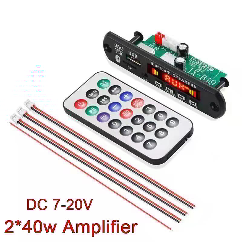 80W pojačalo MP3 ploča dekodera 7V-24V veliki zaslon u boji Bluetooth auto MP3 player USB modul za snimanje FM AUX radio za zvučnik