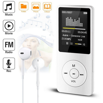 Difuzor portabil pentru muzică HiFi Walkman cu radio FM Înregistrare Ebook Mini player MP3 Difuzor compatibil Recorder/suport Max 128 GB