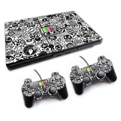 Menő design PS2slim konzolhoz és vezérlőkhöz matricák PS 2-höz matrica P S2-hez Vinyl matrica ps2slim 70000 bőrön matrica
