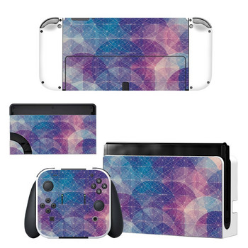 Цяло тяло Защитно покритие Skin Decal Съвместим Nintendo Switch Oled Game Console Controller Decor 1set Starry Colorful Sticker