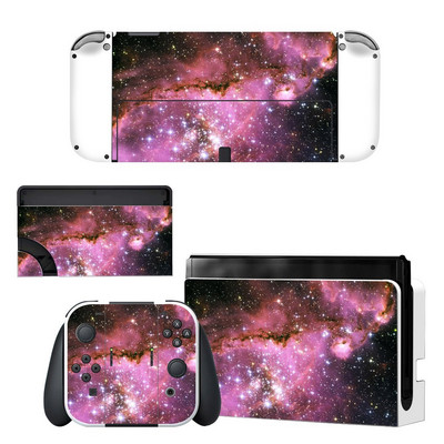 Zaštitna navlaka za cijelo tijelo Naljepnica za kožu kompatibilna s Nintendo Switchom Oled Dekor kontrolera igraće konzole 1 set zvjezdanih šarenih naljepnica