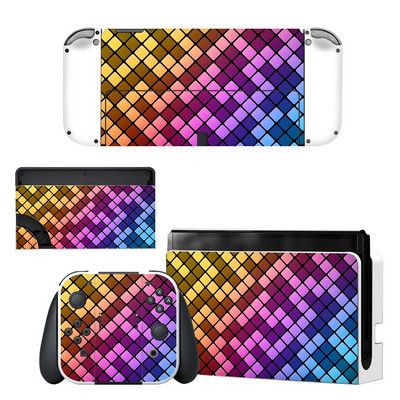 Zaštitna navlaka za cijelo tijelo Naljepnica za kožu kompatibilna s Nintendo Switchom Oled Dekor kontrolera igraće konzole 1 set zvjezdanih šarenih naljepnica