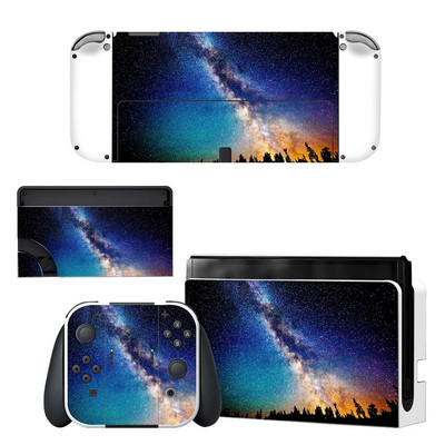 Zaštitna navlaka za cijelo tijelo Naljepnica za kožu kompatibilna s Nintendo Switchom Oled Dekor kontrolera igraće konzole 1 set zvjezdanih šarenih naljepnica
