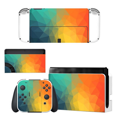 Zaštitna navlaka za cijelo tijelo Naljepnica za kožu kompatibilna s Nintendo Switchom Oled Dekor kontrolera igraće konzole 1 set zvjezdanih šarenih naljepnica