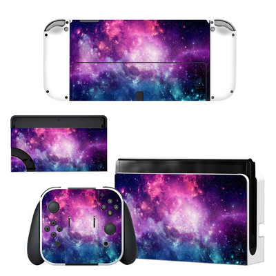 Zaštitna navlaka za cijelo tijelo Naljepnica za kožu kompatibilna s Nintendo Switchom Oled Dekor kontrolera igraće konzole 1 set zvjezdanih šarenih naljepnica