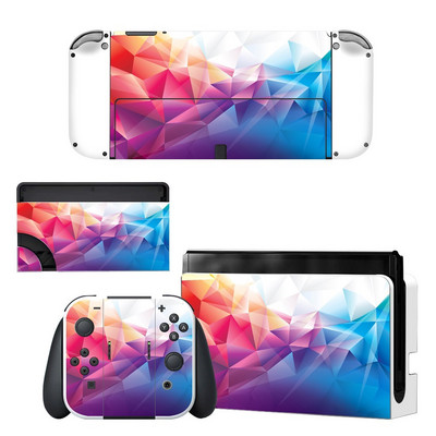 Zaštitna navlaka za cijelo tijelo Naljepnica za kožu kompatibilna s Nintendo Switchom Oled Dekor kontrolera igraće konzole 1 set zvjezdanih šarenih naljepnica