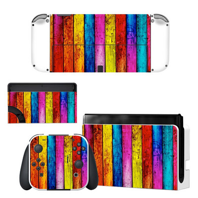 Zaštitna navlaka za cijelo tijelo Naljepnica za kožu kompatibilna s Nintendo Switchom Oled Dekor kontrolera igraće konzole 1 set zvjezdanih šarenih naljepnica