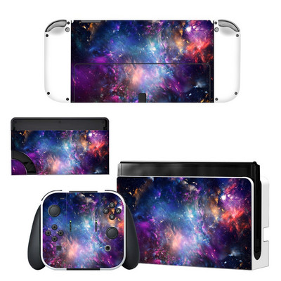 Zaštitna navlaka za cijelo tijelo Naljepnica za kožu kompatibilna s Nintendo Switchom Oled Dekor kontrolera igraće konzole 1 set zvjezdanih šarenih naljepnica