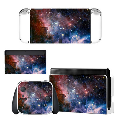 Zaštitna navlaka za cijelo tijelo Naljepnica za kožu kompatibilna s Nintendo Switchom Oled Dekor kontrolera igraće konzole 1 set zvjezdanih šarenih naljepnica