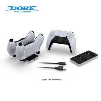 DOBE Wireless Charging Dock for PS5 Console Gamepad Controller PS5 Gamepad Charger Dual Handle Charger Base Аксесоар за игри