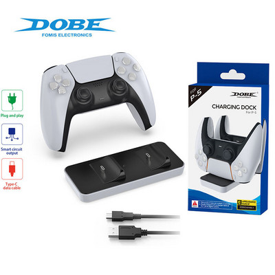 DOBE Wireless Charging Dock for PS5 Console Gamepad Controller PS5 Gamepad Charger Dual Handle Charger Base Аксесоар за игри