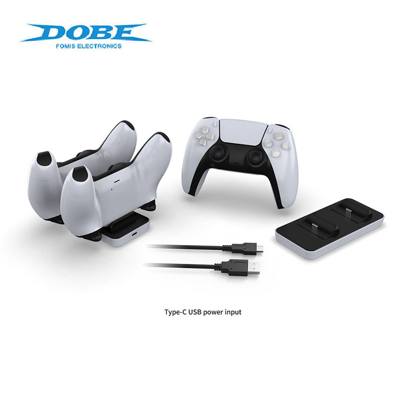 DOBE Bežična stanica za punjenje za PS5 konzolu Gamepad Controller PS5 Gamepad punjač Dual Handle Charger Base Dodatak za igranje