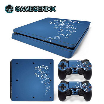 GAMEGENIXX Skin Sticker Геометричен дизайн Защитен винилов капак за тънка конзола PS4 и 2 контролера