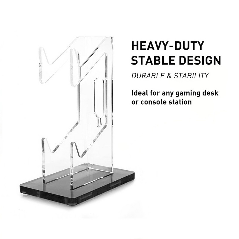 Divu kontrolieru statīvs PS5 PS4 Xbox One Nintendo Switch universālajam galda kontrollera turētājam spēļu piederumiem (caurspīdīgs)