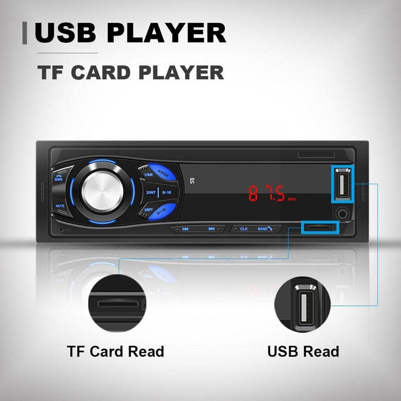 Player muzică FM digital Radio auto Multimedia Bluetooth AUX-IN MP3 Player Încărcare FM 2 USB TF Audio stereo auto Vânzare cu ridicata