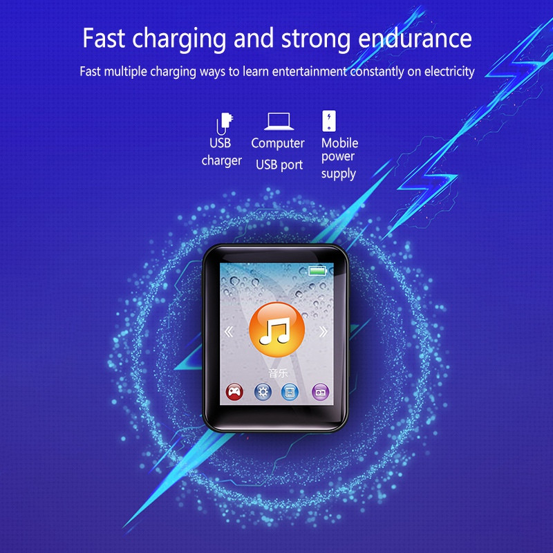 1,8 hüvelykes MP3 lejátszó gombos zenelejátszó 4 GB hordozható MP3 lejátszó hangszórókkal High Fidelity veszteségmentes hangminőség