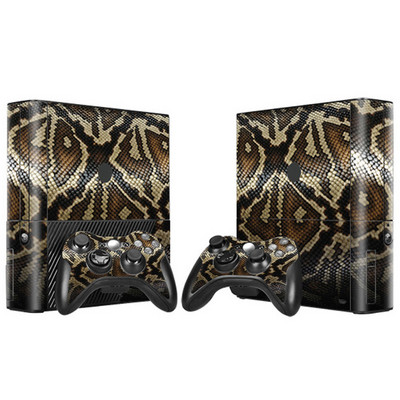 Musta värvi nahakleebis Microsoft Xbox 360 E ja 2 kontrolleri jaoks