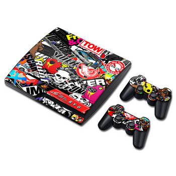 Vinyl Skin Sticker Protector για PS3 Slim και 2 χειριστήρια Wrap