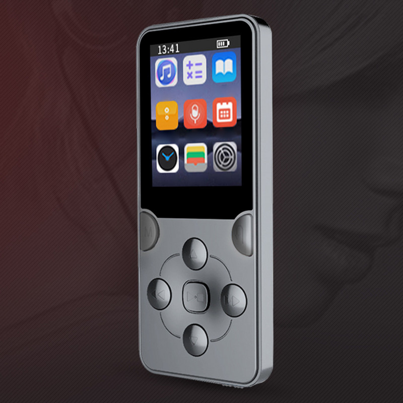 1,8-tolline muusika MP4-mängija salvestuskell E-raamat TFT värvilise ekraaniga MP4-mängija kõlariga stereomuusikamängija välispordi jaoks