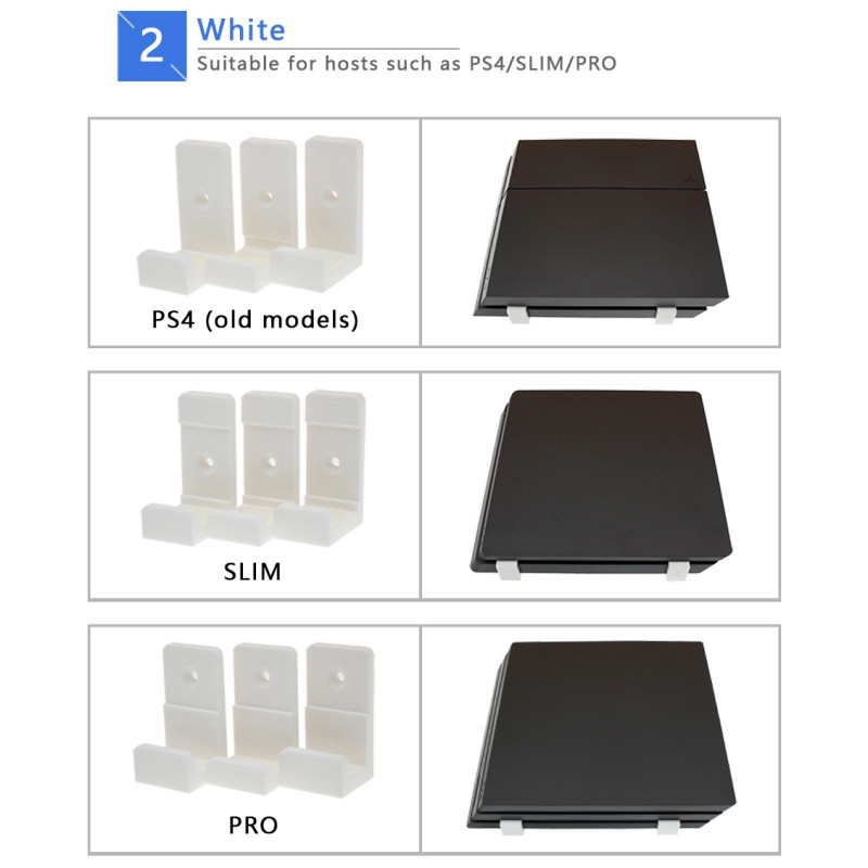 3 kom/set za PS4 Slim Pro Nosač 3D ispis Zidni kontroler Držač Konzola Stalak Host Rack Dodaci za montažu za pohranu igara
