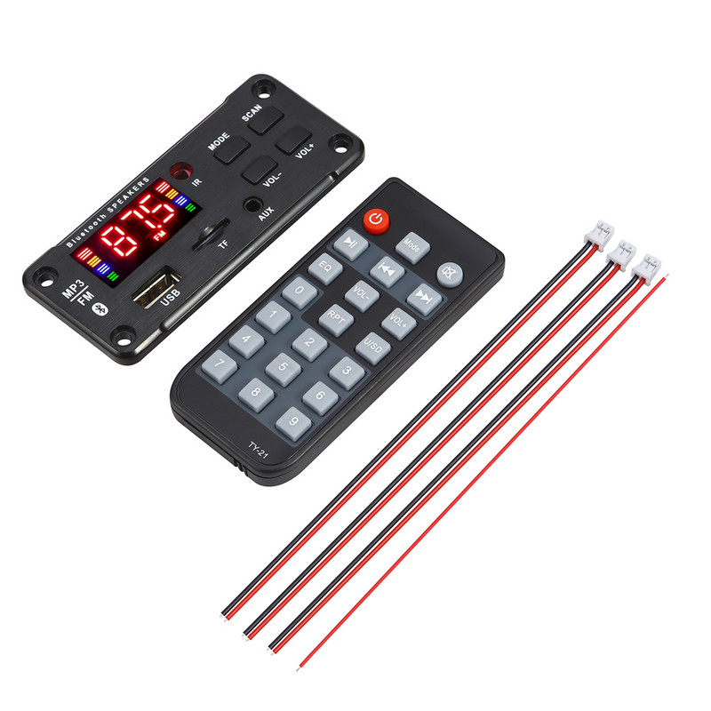 12V su Bluetooth suderinamas 5.0 dekoderio modulis su nuotolinio valdymo pulteliu MP3 grotuvas Dekoderio plokštė 80W stiprintuvo palaikymas Įrašymas/skambinimas