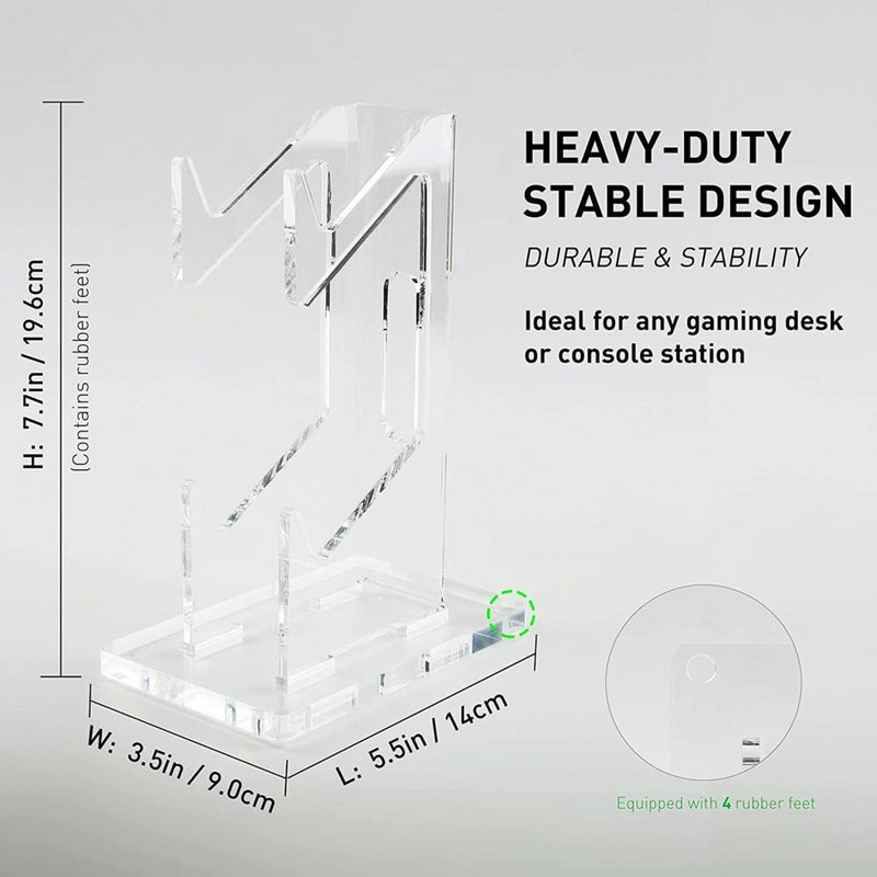 Akril játékvezérlő állvány PS5/PS4/Xbox One/S/X sorozathoz játékkonzolhoz, vezérlőállványhoz, játékfogantyúhoz, kijelző horogtartozékok