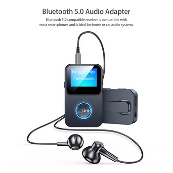 2022 Bluetooth 5.0 аудио приемник адаптер Bluetooth MP3 плейър с екран поддържа TF карта Bluetooth адаптер