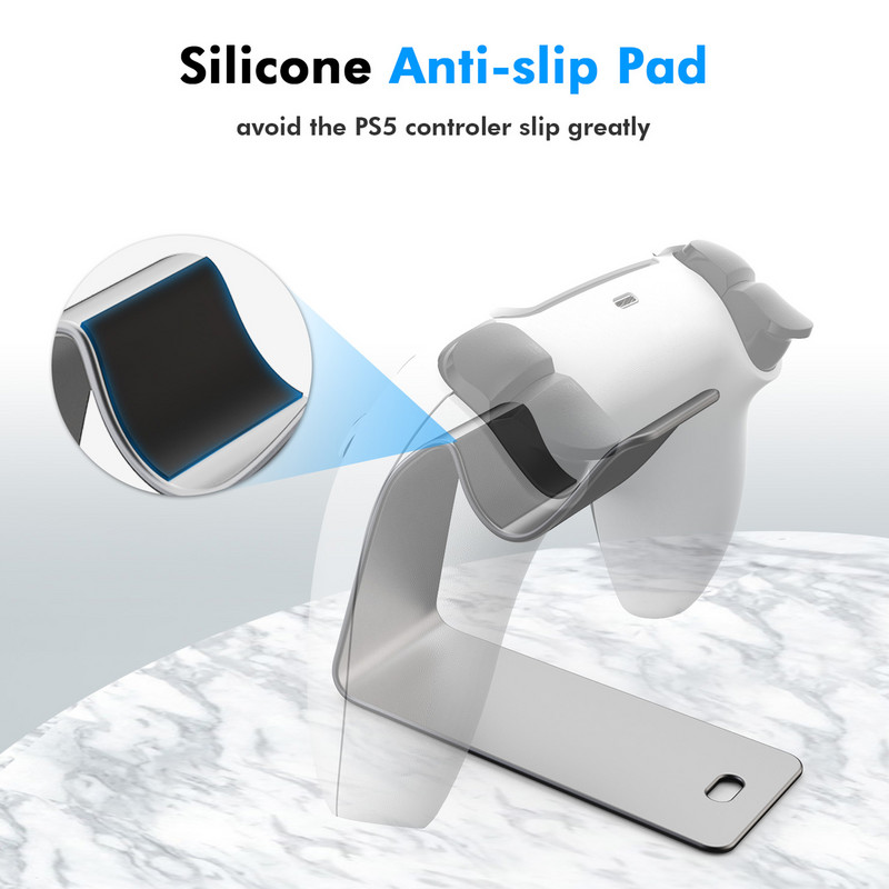 Aluminijski metalni držač kontrolera za igre Univerzalni stalak za zaslon gamepada za PS5 za DualSense kontroler s gumenim jastučićima