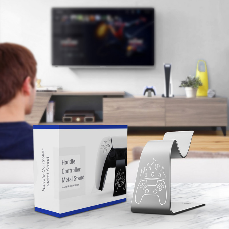 Aluminijski metalni držač kontrolera za igre Univerzalni stalak za zaslon gamepada za PS5 za DualSense kontroler s gumenim jastučićima