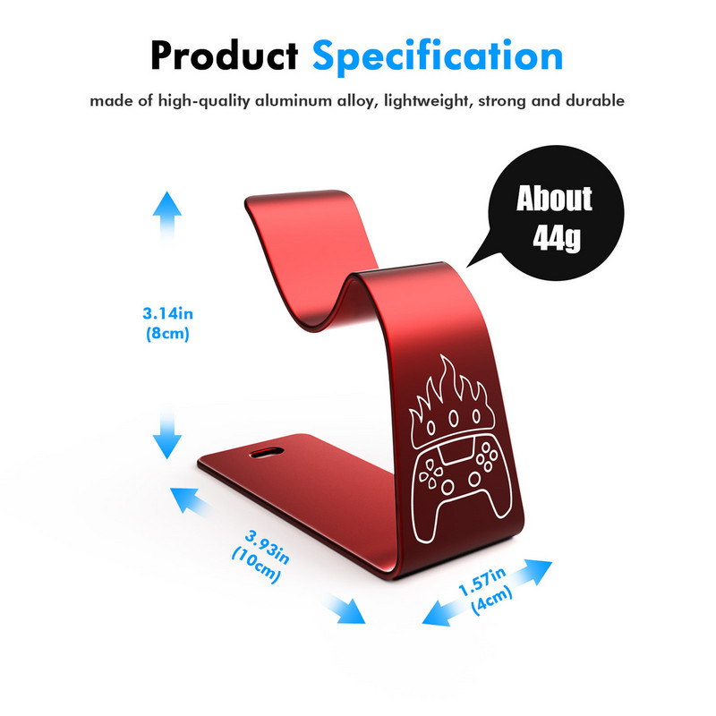 Aluminijski metalni držač kontrolera za igre Univerzalni stalak za zaslon gamepada za PS5 za DualSense kontroler s gumenim jastučićima