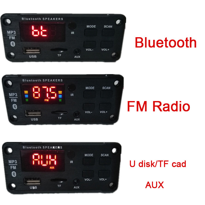 Placa amplificadora 50W ploča dekodera uređaja 5V-18V Bluetooth kompatibilan 5.0 auto FM radio modul TF USB AUX WMA uređaj za dekodiranje