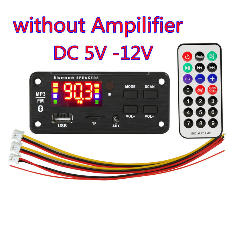 Placa amplificadora 50W ploča dekodera uređaja 5V-18V Bluetooth kompatibilan 5.0 auto FM radio modul TF USB AUX WMA uređaj za dekodiranje