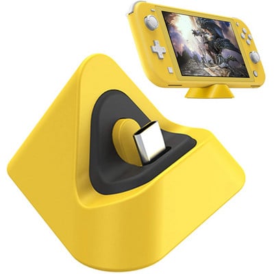 Stație de andocare de încărcare Switch Lite pentru Nintendo Switch Lite Port de tip C Mini încărcător triunghiular Suport portabil de călătorie de andocare
