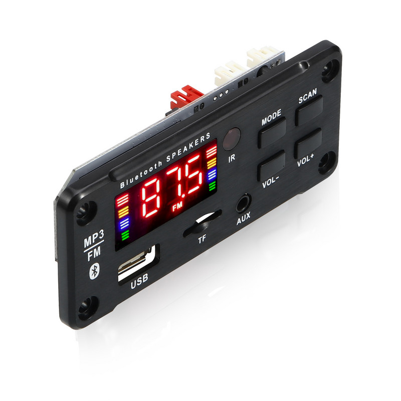 DC 7-24V 80W võimendi MP3 dekoodri tahvel helitugevuse reguleerimine Bluetooth 5.0 2*40W MP3 WMA WAV mängija USB moodul FM AUX raadio salvestamine