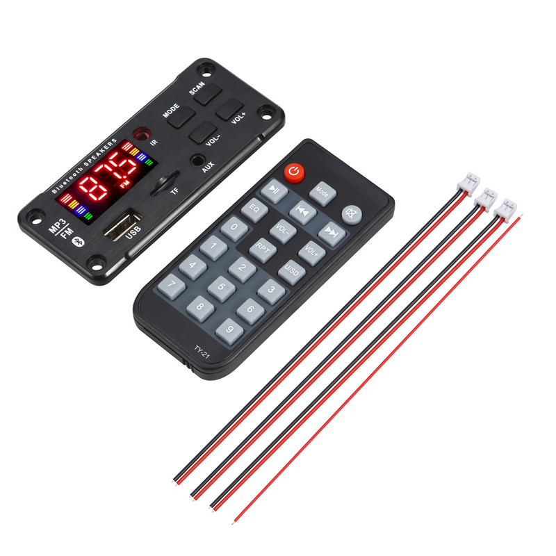 DC 7-24V 80W võimendi MP3 dekoodri tahvel helitugevuse reguleerimine Bluetooth 5.0 2*40W MP3 WMA WAV mängija USB moodul FM AUX raadio salvestamine