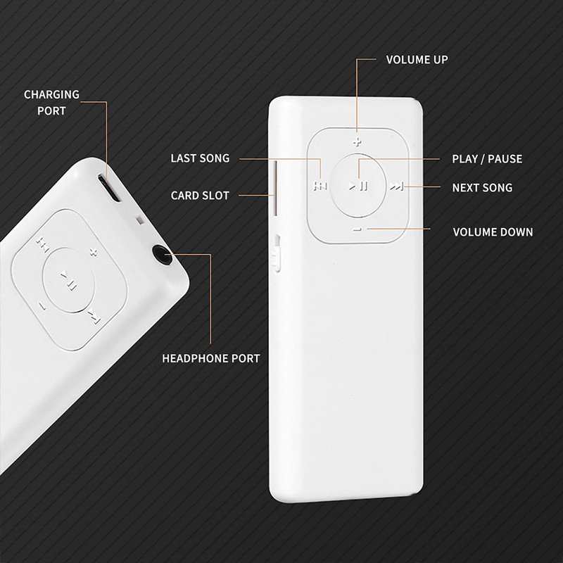 8G/16G/32G ultratanki prijenosni mini MP3 glazbeni player za sport na otvorenom, audio player za studente Walkman sa slušalicama