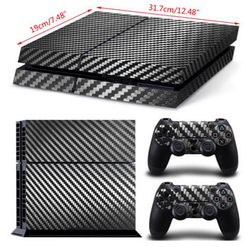 2022 Нова конзола Carbon Fiber Skin Sticker Wrap Controller Прахоустойчив винилов капак Decal Защитен калъф Shell Съвместим с PS4