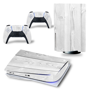 GAMEGENIXX PS5 Standard Disc Skin Sticker Wood Grain Свалящ се капак PVC Vinyl за PS5 конзола и 2 контролера